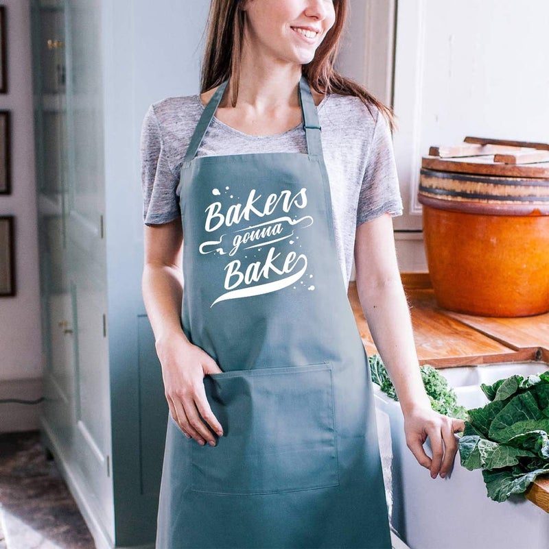 Saukore Funny Baking Aprons for Women Men, Cute Baking Gifts for Bakers, Kitchen Cooking Apron with 2 Pockets, Birthday Housewarming Gifts for Mom Wife Husband Dad Son Sister Daughter - Image 5
